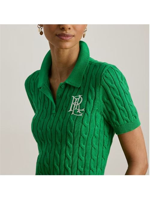 Maglia polo in cotone a trecce LAUREN RALPH LAUREN | NATRISSA-SHORT SLEEVE-PULLOVER.STEM